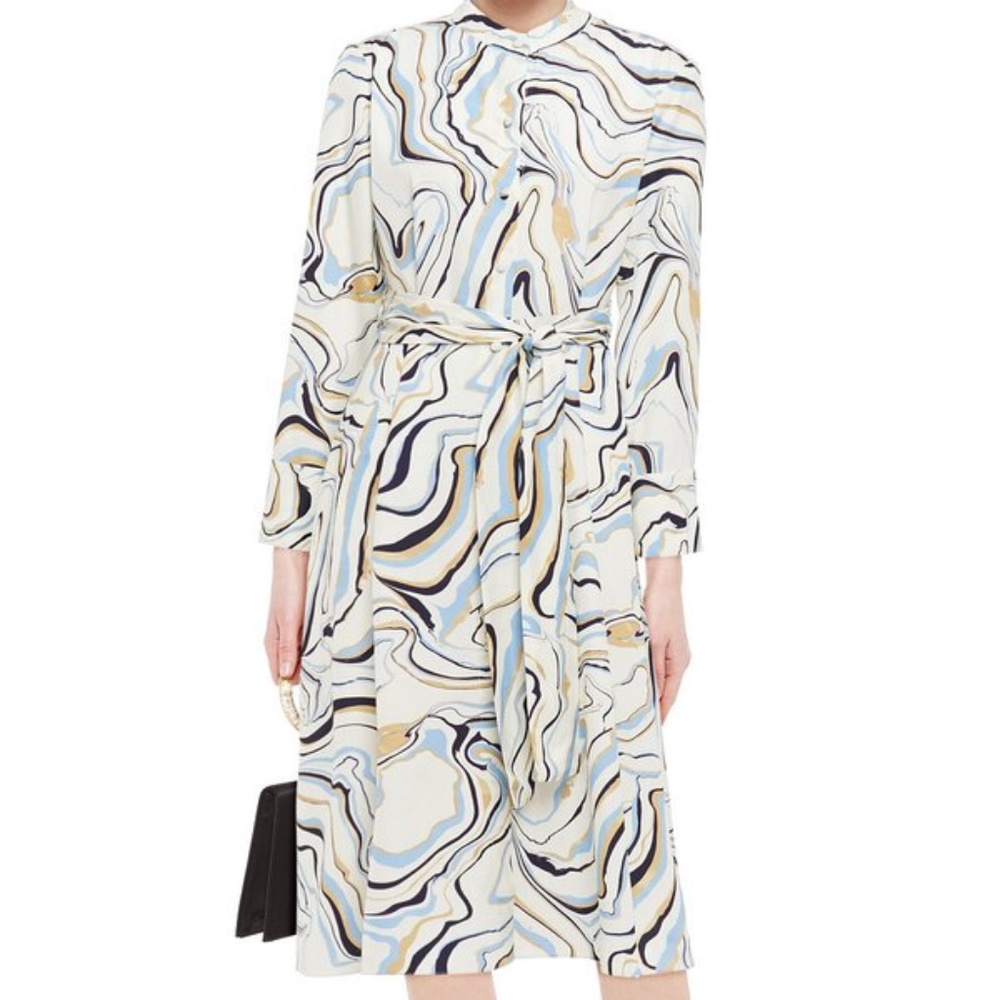 CHINTI & PARKER Belted printed twill midi dress